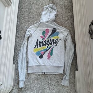 PINK Victoria's Secret Gray Graphic Hoodie